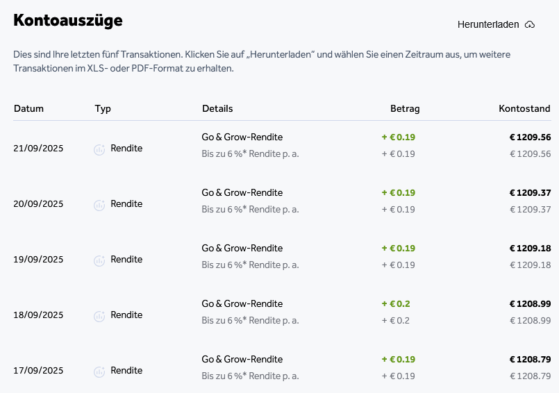 Positive Bondora Erfahrungen täglicher Kontoauszug